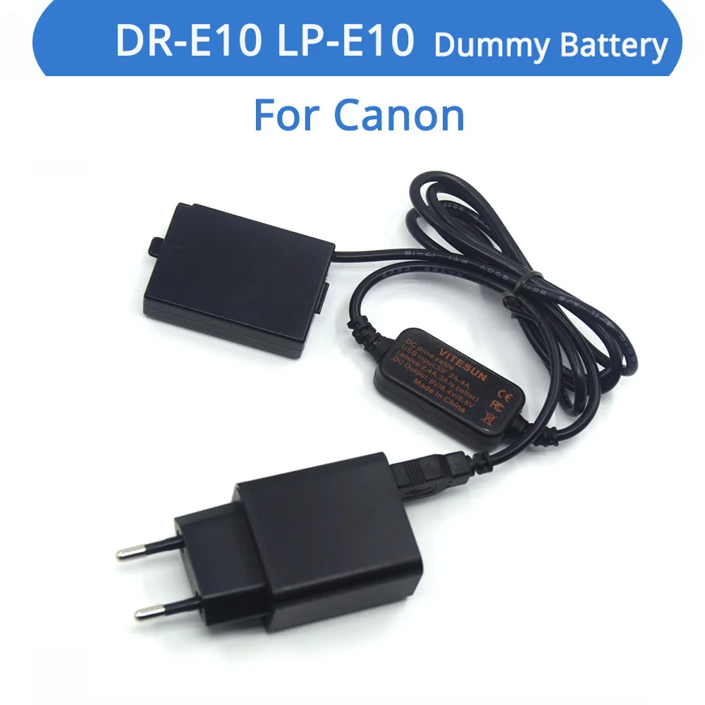 

DR-E10 LP-E10 Dummy Battery ACK-E10 USB Cable QC3.0 Charger For Canon EOS 1200D 1300D 1500D X90 X80 X70 X50 T5 T6 T7