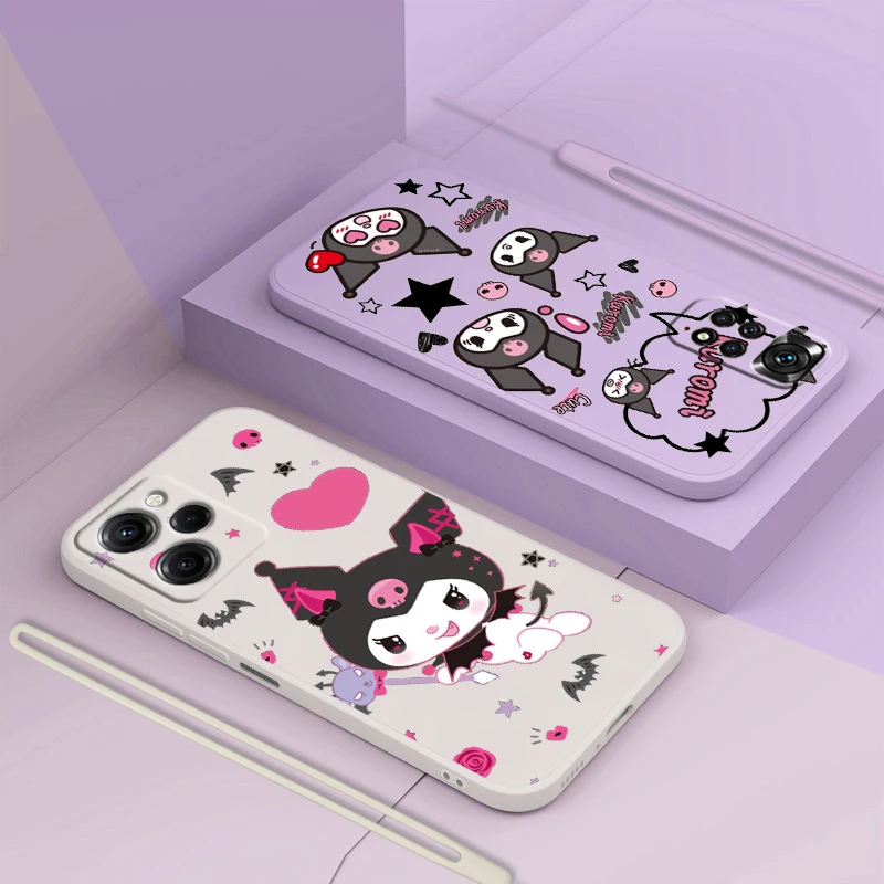 

Kuromi Kawaii Cartoon For Xiaomi Redmi Note 12 11 11T 10 10S 9 9S 9T 8 8T 7 Pro Plus Speed Liquid Rope Soft Phone Case Fundas
