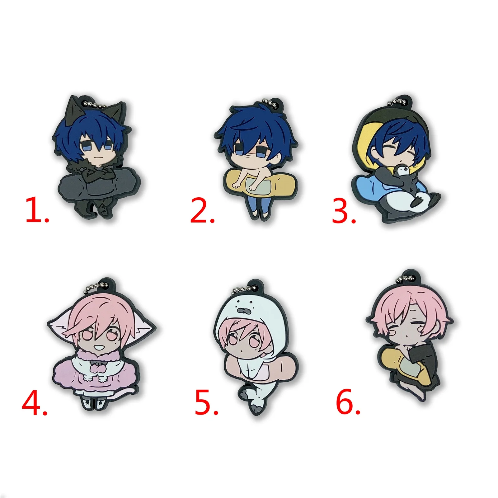 

Ten Count Anime Rubber Keychain Key Ring Race Straps Cosplay