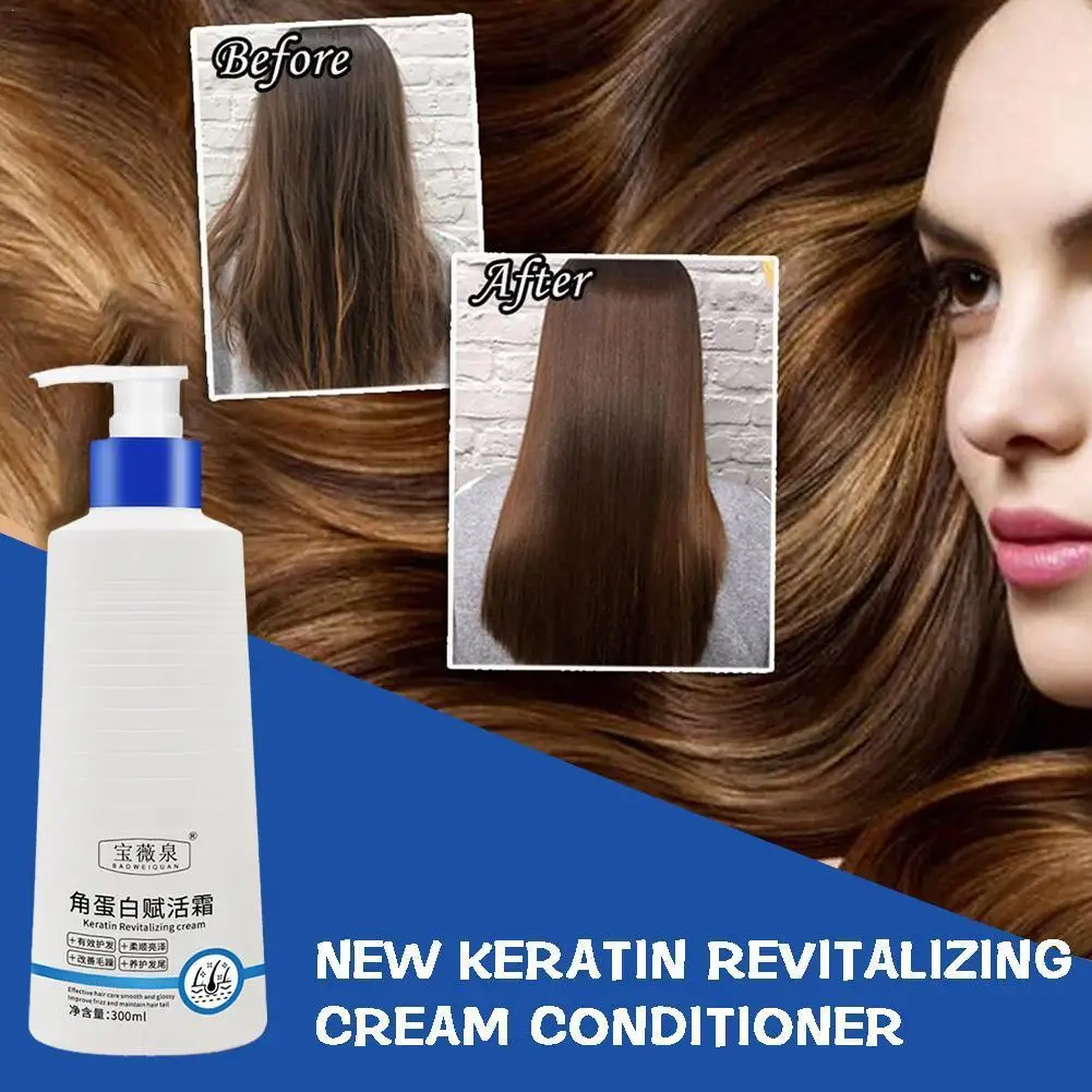 

300ml New Keratin Revitalizing Cream Conditioner For Scalp Care Nourishing Moisturizing Anti-hair Loss Smoothing Protecting N0B6