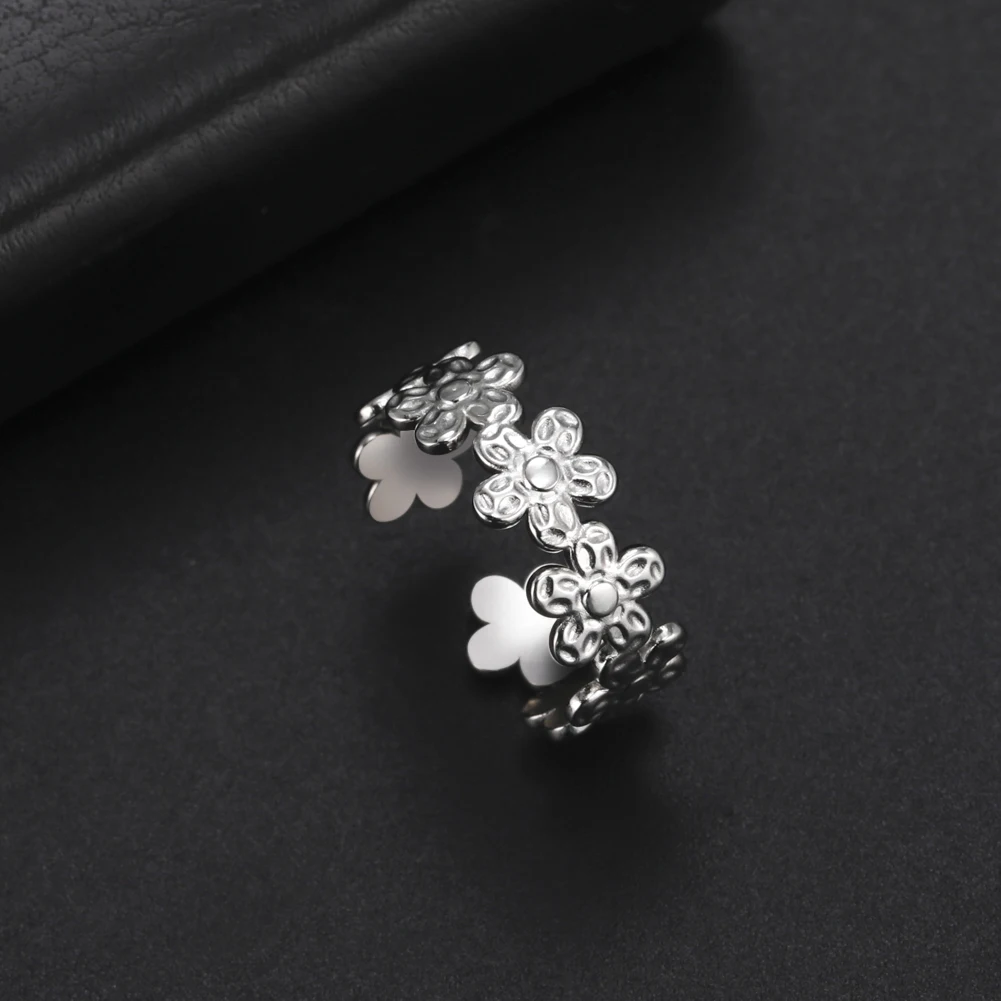 Teamer женские Кольца из нержавейки с геометрическим рисунком любимой Регулировка