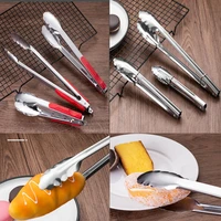 791214 inch food tong stainles steel kitchen tongs non slip cooking clip clamp bbq salad tools grill kitchen accessories