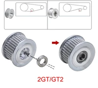 2gtgt2 idler timing pulley 20 60 tooth aluminium gear slot width 11mm bore 5678101215mm for 10mm belt 3d printer parts