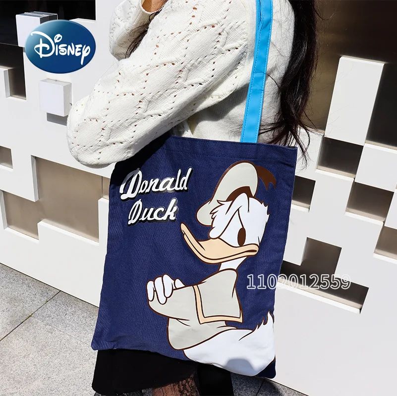 Disney Mickey New Women's Handbag Cartoon Fashion Women's Shoulder Bag Luxury Brand Canvas Storage Bag Original Large Capacity