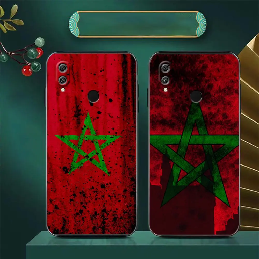 Case For HUAWEI Honor 9X 9 8X Max 80 70 60 50 30 20 10 10I NOTE 10 Lite Pro Case Funda Coque Shell Morocco Flag Passport emblem