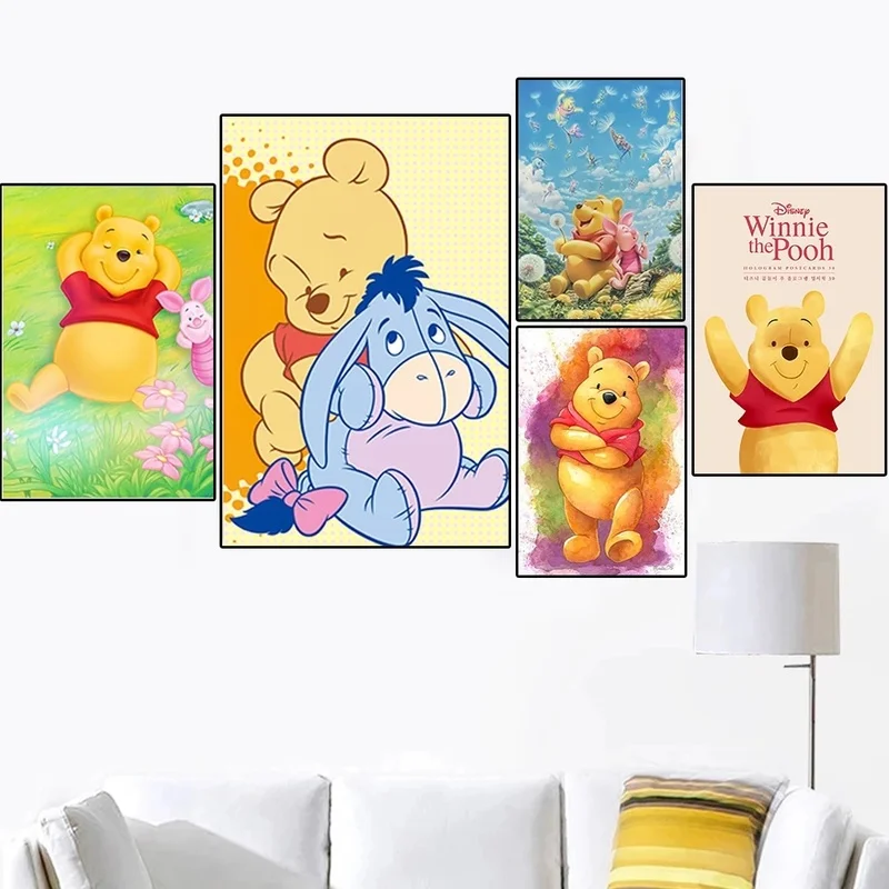 

Disney Cartoon Winnie The Pooh Eeyore Mural Canvas Printings Poster and Print Wall Art Picture Living Room Decor for Child Kids
