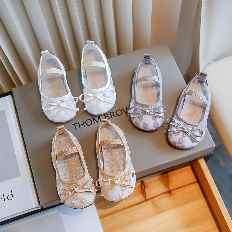 Дышащие Сетчатые Сандалии Без Шнуровки На Тему Принцессы Для Девочек