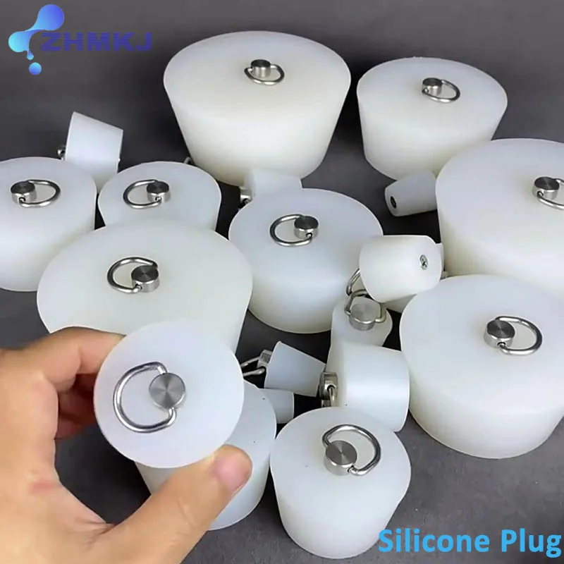 

Silicone Sealing Plug Rubber Stopper Conical With Stainless Steel Handle Anti Backflow Floor Drain Odor Prevention HIGH TEMP