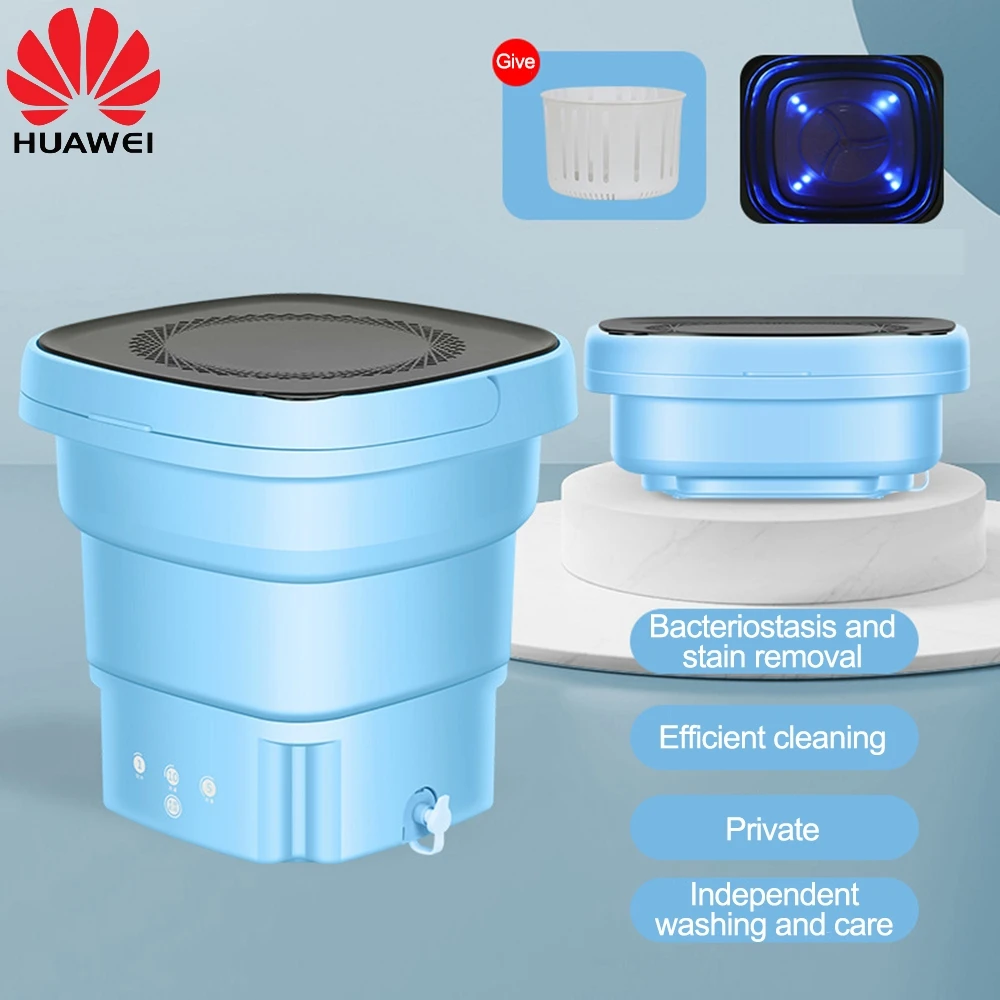 

Huawei Folding Washing Machine With Dryer Bucket For Clothes Portable Underwear Washer Ultrasonic Cleaning Socks Auto Disinfect