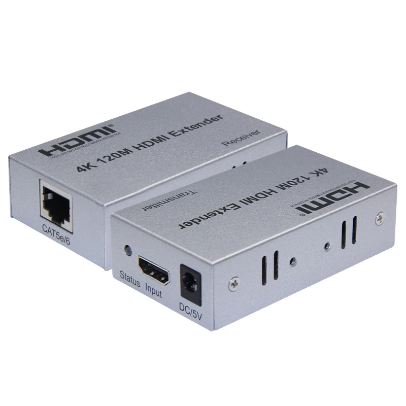 1 пара 4K 60 м/100 м/120 м удлинитель HDMI-совместимый с RJ45 LAN CAT6 кабеля видео по Ethernet Cat5e