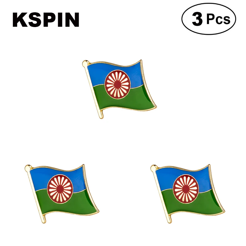 

Gypsy Flag Romani Peoples Flag Lapel Pins Badges Brooches 3pcs a lot