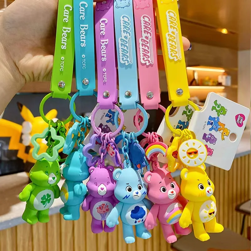 Фото Miniso miłość niedźwiedź brelok torba dla par wisiorek Ins Cartoon PVC prosty śliczny plecak dla dzieci wisiorek lalka akcesoria samochodowe №3