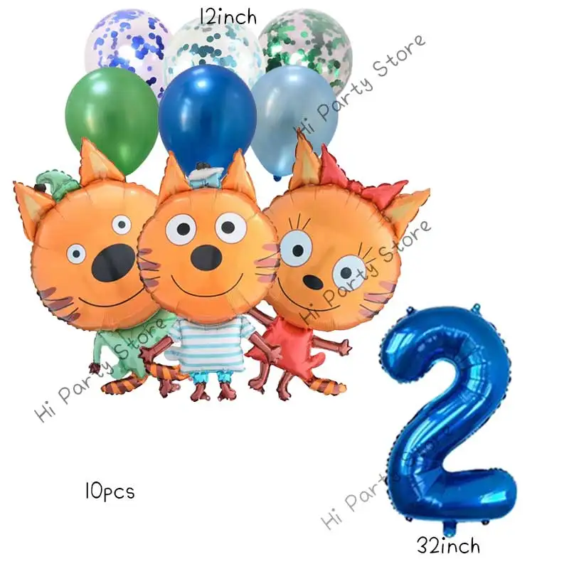 Фото 3/5/10 шт. воздушных шаров в виде животных Kid-E-Cats для украшения дня рождения мальчика, декораций для комнаты и дома, подарок для мальчика, идея для детского праздника. №2