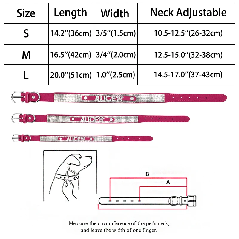 Именной ошейник для собак персонализированный аксессуар с блестками маленьких и