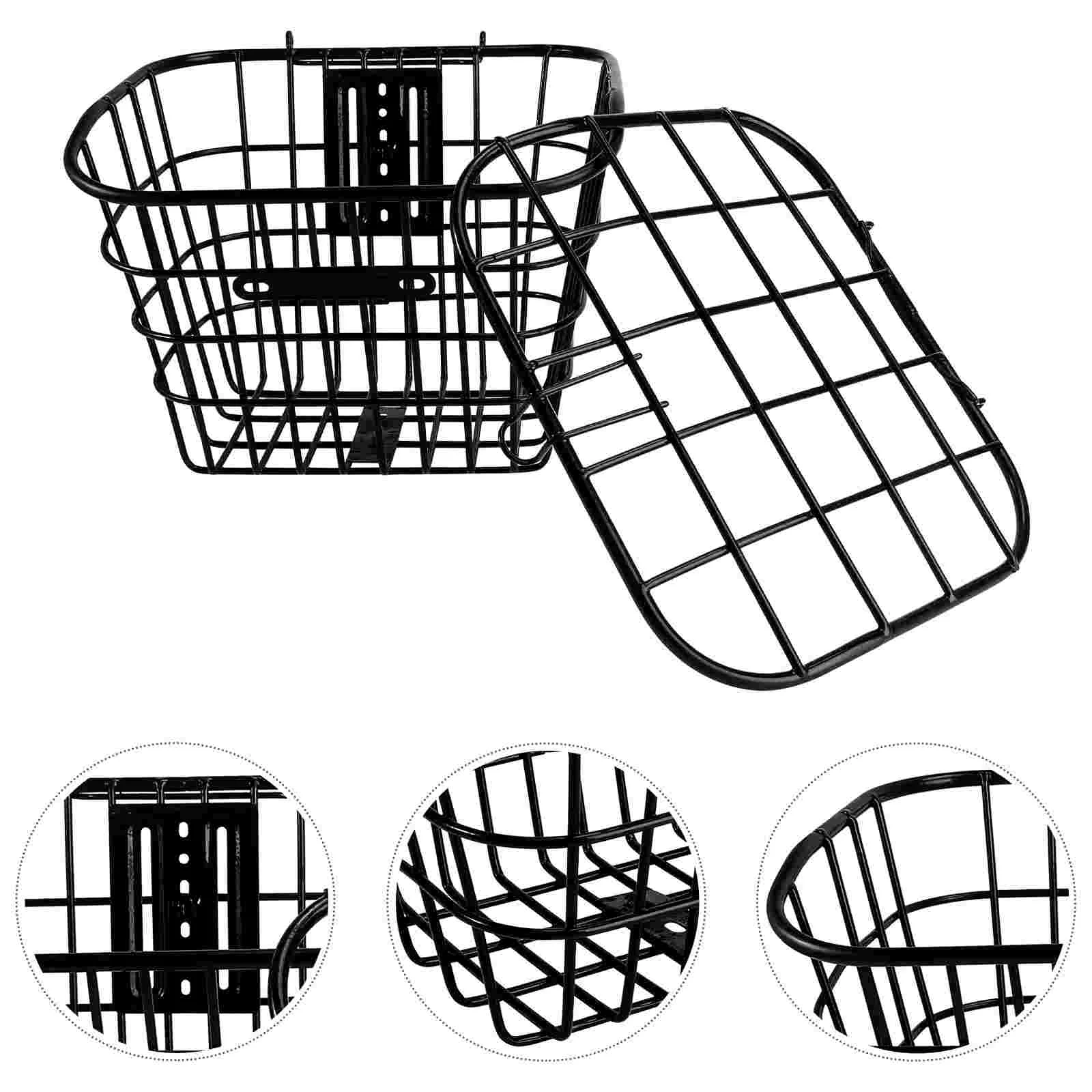 

Bicicletas Para Adultos Bicycle Folding Basket Gadget Holder Silk Screen Multipurpose Practical Corrosion Proof Simple Women's