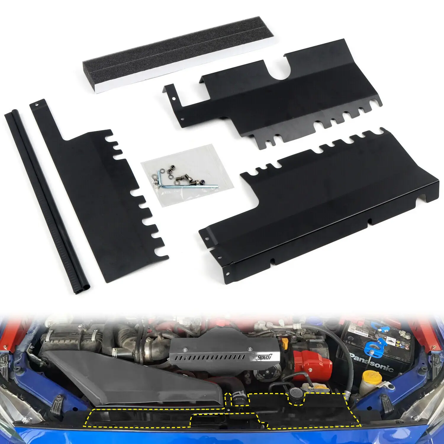 

Front Water Tank Cooling Plate Radiators Cover For Subaru WRX / WRX STI 2015-21