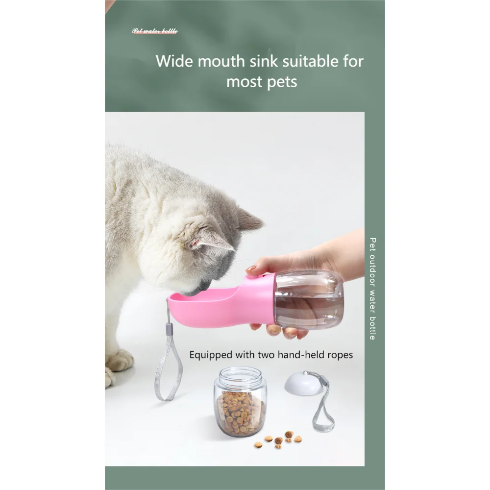Multifunctional Pet Travel Cup Portable Food Grade Leak Free Pet Water Bottle Travel Cup Dispenser Pet Walk with Food Container enlarge