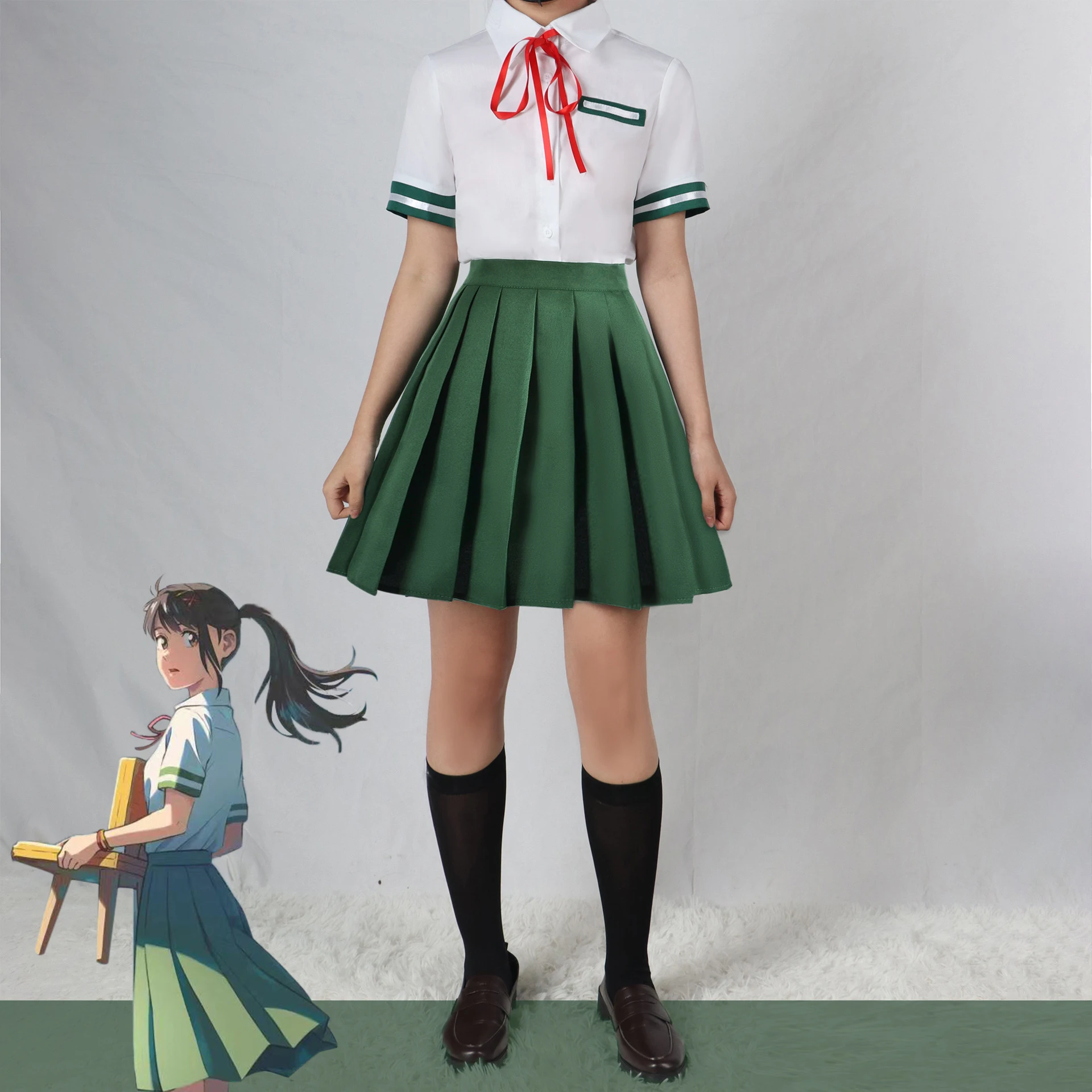 

Anime Iwado Suzume Cosplay Costume Japanese Girl JK School Uniform Student Short Sleeve Shirt Skirt Sailor Suit Party Clothes