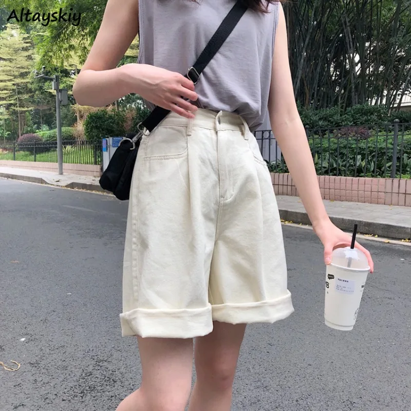 

Wide Leg Shorts Women Summer High Waist Baggy College All-match Casual Stylish Youth Vintage Harajuku Girlish Hot Sale Hipster