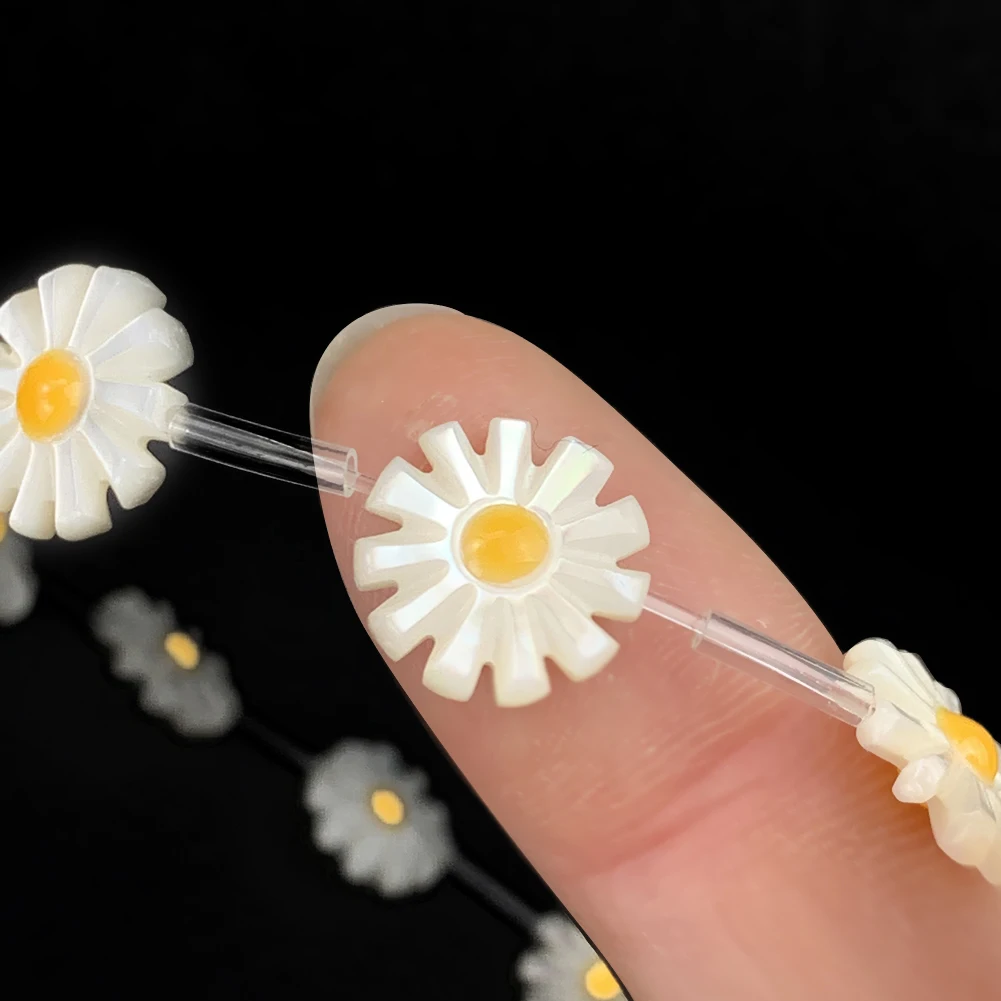 

1pc 10/12mm Natural Daisy Flower Mother of Pearl Shell Beads Making DIY MOP Necklace Earrings Bracelet Charms Jewelry Accessory