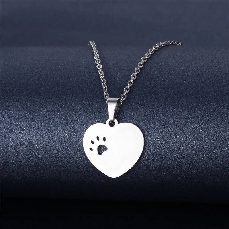 

Lovely Heart Foot Feet Pendant Necklace for Women Baby Footprint Stainless Steel Jewelry Mum Son Daughter Mother's Day Gifts