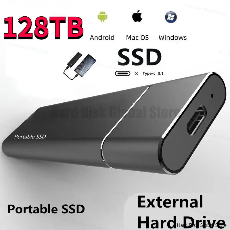 

2023 Hard Disk 128TB 2TB 4TB 8TB 16TB 32TB 64TB SD High-Speed Mobile External Hard Disk USB 3.1/Type-C Interface Mass Storage