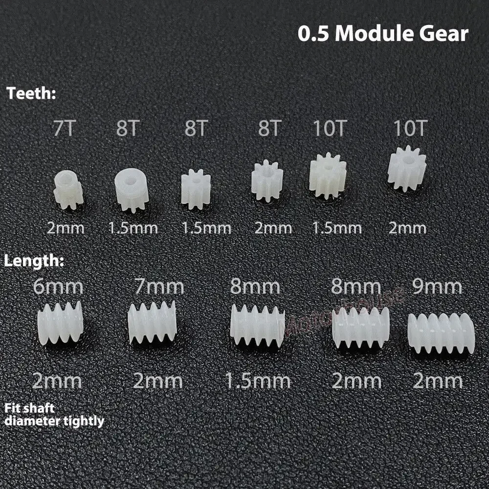 

Модули пластиковые шестерни 7T/8T/10T, 0,5 м, 10 шт.