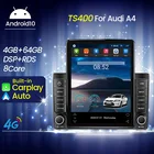 Автомобильный мультимедийный плеер с экраном в стиле Tesla Android 10,0 для Audi A4 II 2 B6 III 3 B7 2000 - 2009 S4 RS4 2005 - 2009 навигация GPS