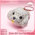 ATHENAIE животное очарование 925 пробы Серебряный смешанный CZ Милый Бишон щенок Амулеты Бусы для браслета ожерелье Подарки