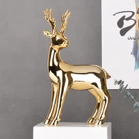 nordic light luxury home furnishings gold electroplated ceramic wine cabinet deer european style living room decoration modern