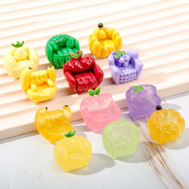 

100 шт. Kawaii Mini 3D фрукты Диван Микро пейзаж DIY Скрапбукинг для кукольного домика декоративные аксессуары