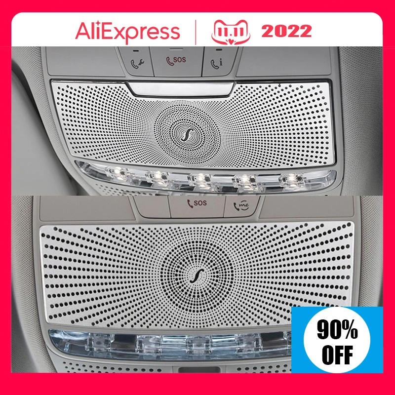 

For Mercedes Benz C E GLC Class W205 W213 X253 Stainless Steel Car Accessories Roof Reading Light Cover Trim Decoration Frame