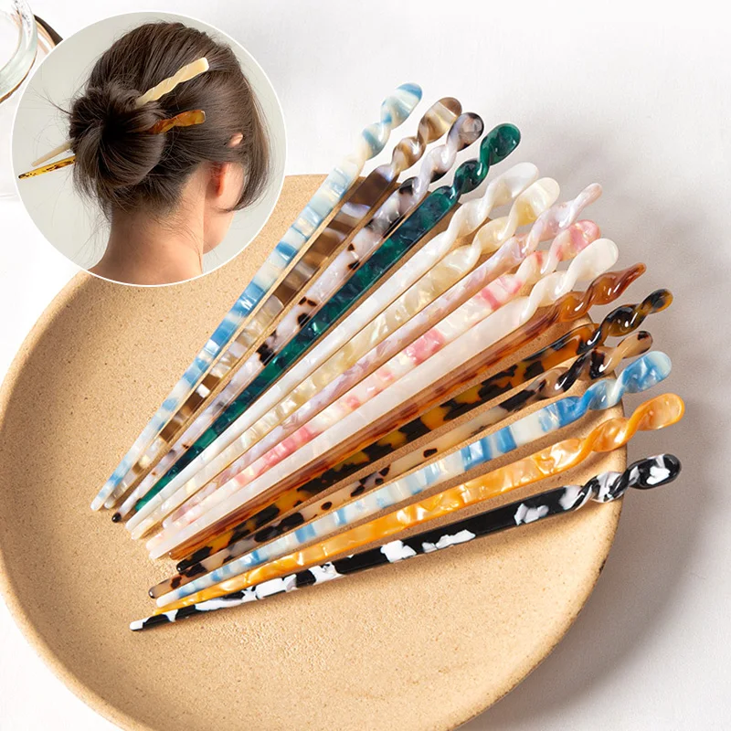 

Chinese Style Hair Sticks Vintage Acetate Resin Chopstick Women Hairpins Hair Clip Pin Headwear Wedding Hair Jewelry Accessories
