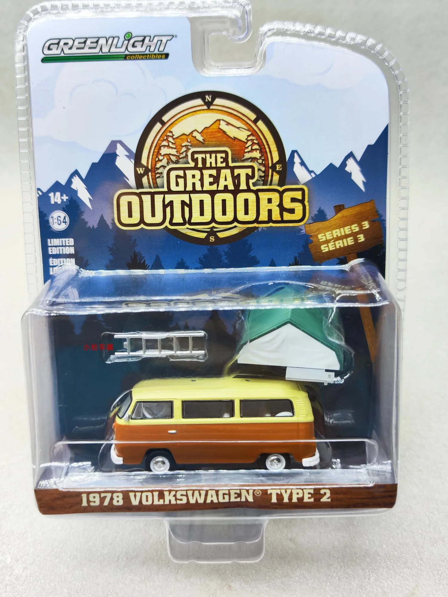 1: 64 1978 Volkswagen T2 van - Camp'otel Автомобильная спальная палатка/Панама коричневый сплав