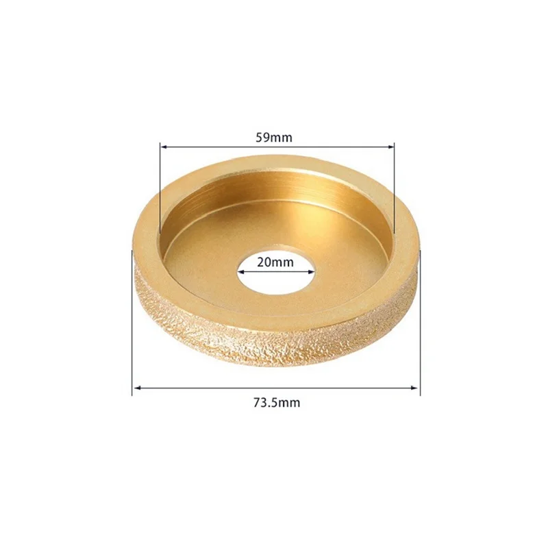 Алмазная угловая шлифовальная машина толщиной 15 мм с золотой пайкой