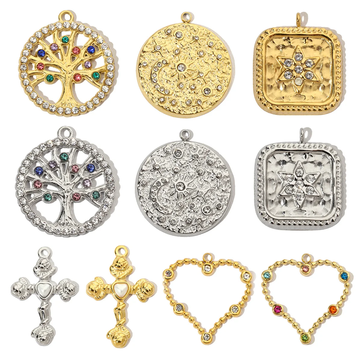 3 шт./лот французская луна звезда нержавеющая сталь подвески сделай сам женские