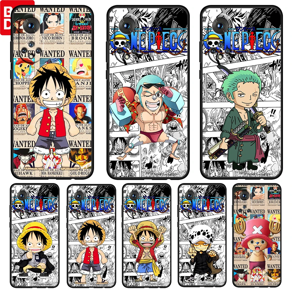 

Anime One Piece Luffy Cute For Honor 60 50 20 SE Pro X30 10X 10i 10 9X 9A 8X 8A Lite Silicone Soft TPU Black Phone Case Capa