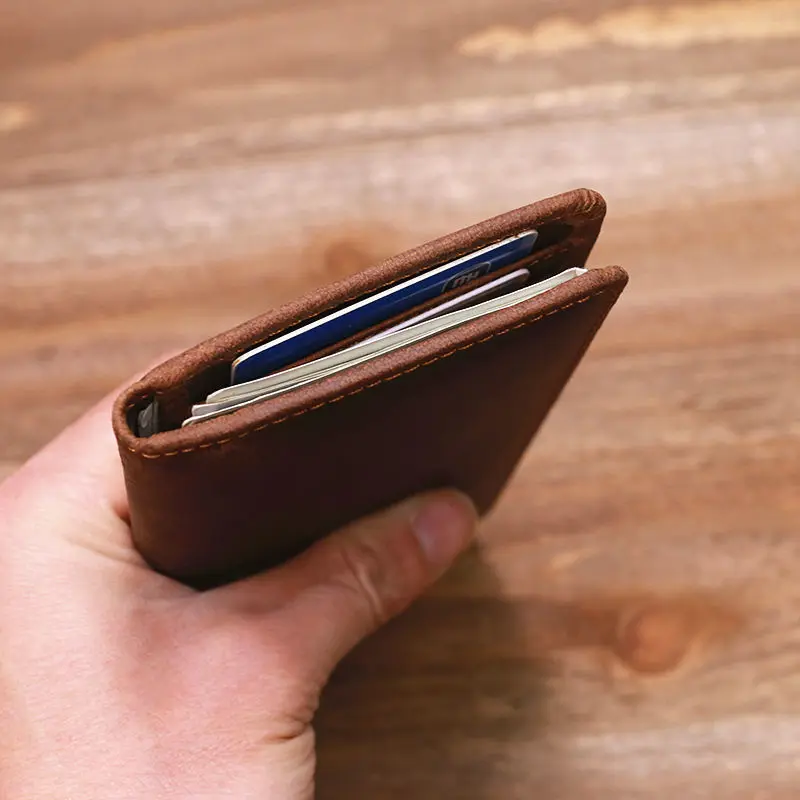 Retro Men's Wallet Genuine Leather First Layer Leather Wallet Unisex Long Casual Simple Fashion Long Wallet Coin Holder 1081