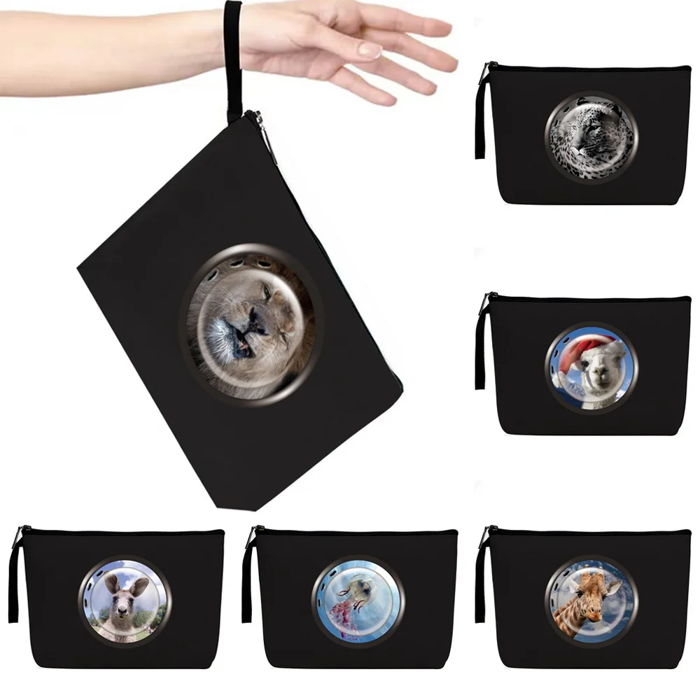 

Fashion Cosmetic Bag Ladies 2022 New Window Printing Series Hand Purse Travel Cosmetics Sundries Mobile Phone Storage Bags