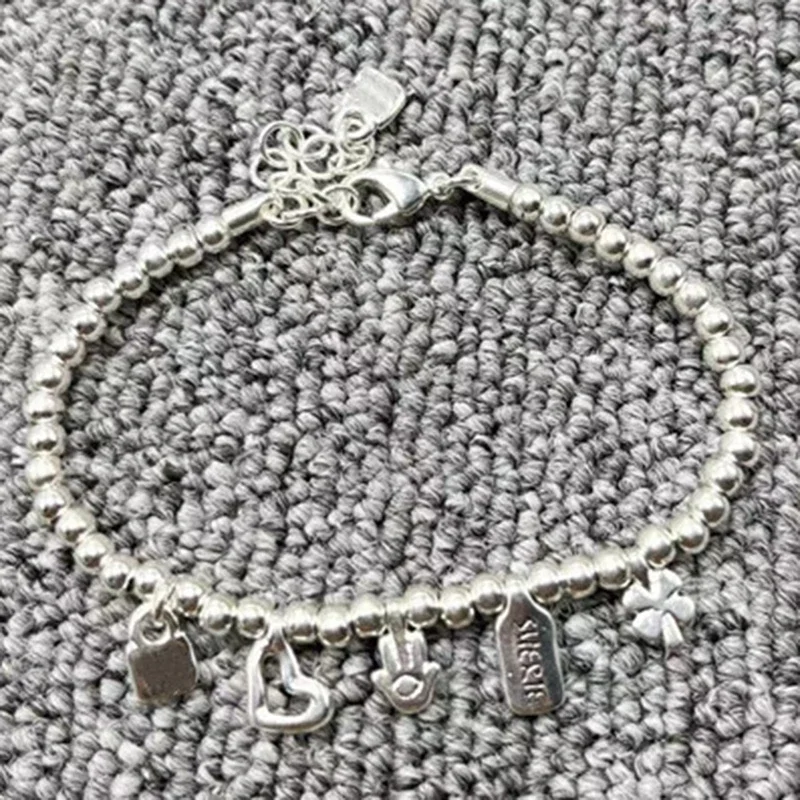 

High quality European and American original fashionable electroplating 925 silver light luxury bracelet beads jewelry gifts