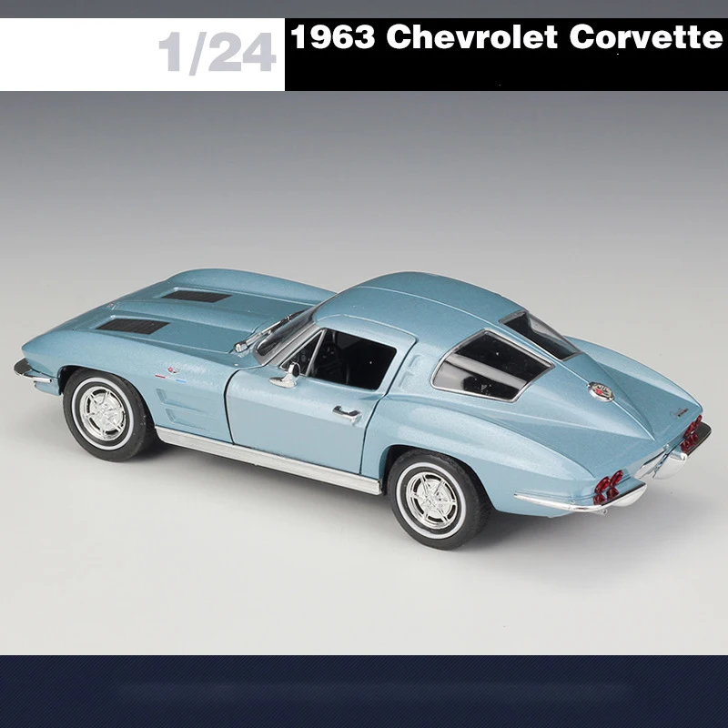 WELLY 1:24 Chevrolet Corvette 1963 игрушечный автомобиль из сплава коллекционная металлическая