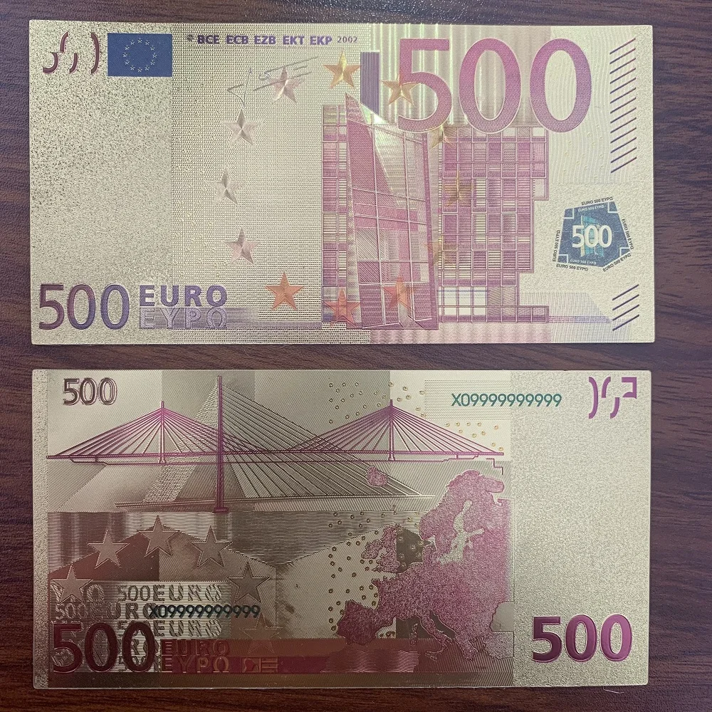 

1 шт., копия банкнот евро 5/10/20/50/100/200/500, бумажные деньги, Золотая фольга, банкноты