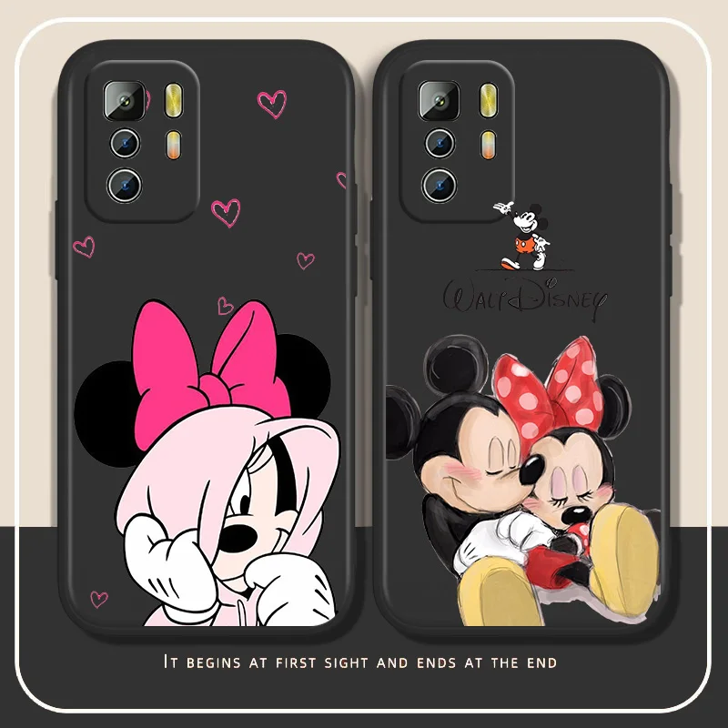 

Fashion Cute Mickey Phone Case For Xiaomi Redmi Note 5 5A 6 8 9 9S 10 11 11S 12 Pro Plus Max 4G 5G Black Funda Cover Soft Back