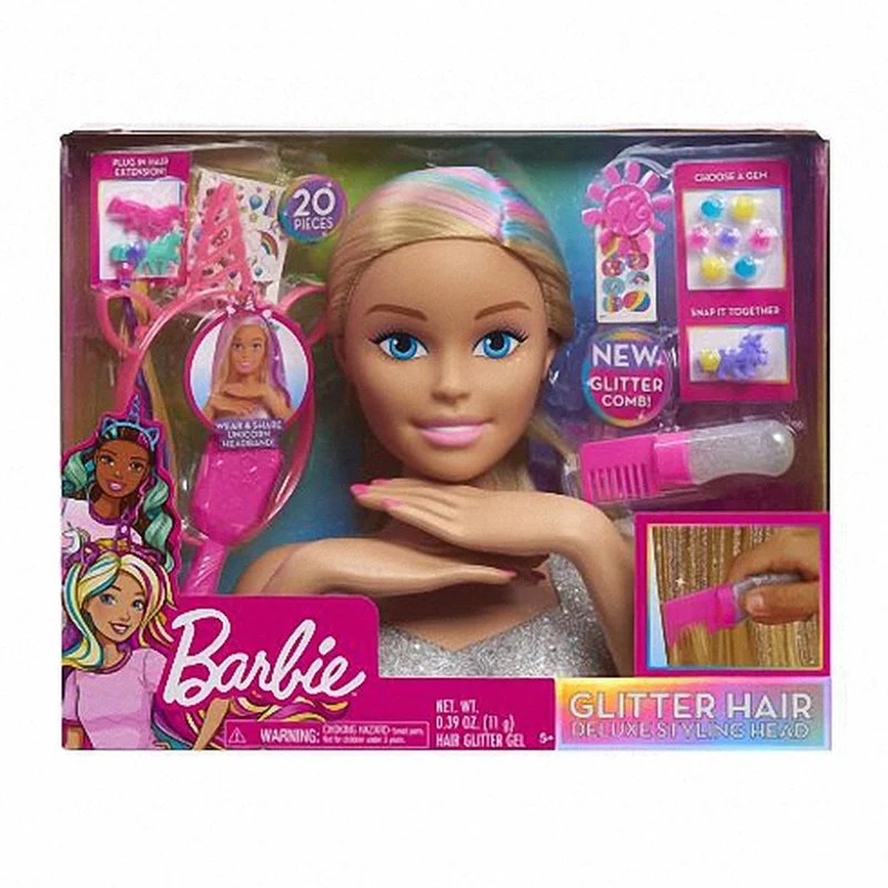 

45 Days To Send Barbie Deluxe 20-Piece Glitter and Go Styling Head – Blonde Hair Blonde Doll Girl Hairstyle Design Doll