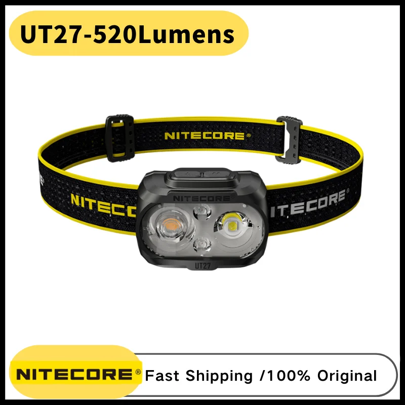 

Nitecore UT27 Dual Beam Fusion Elite 520 Lumens CREE XP-G3 S3 LED Headlight Running Headlamp + HBL-1300mAh Rechargeable Battery