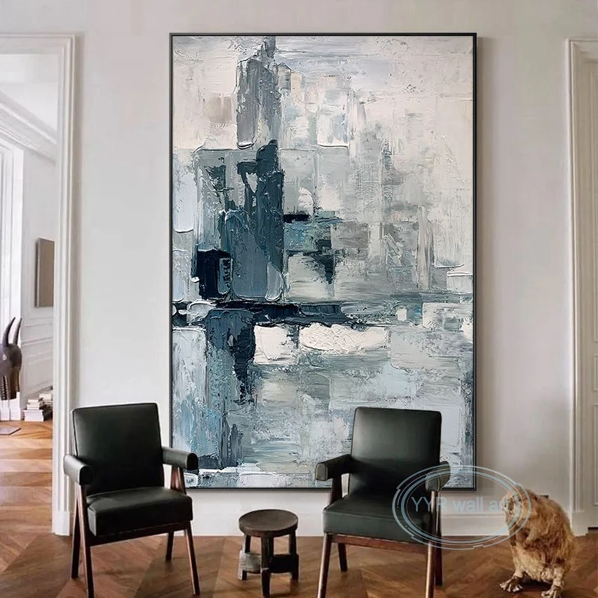 

Large Nordic Abstract Wall Art Canvas Texture Poster Handmade Oil Painting Living Room Bedroom Porch Restaurant Hanging Picture