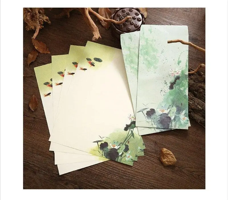 

Набор Ретро-писем и конвертов, 6 шт./компл. (4 писем + 2 конверта), крафтовый конверт с цветами, бумага для писем бумага, Канцтовары