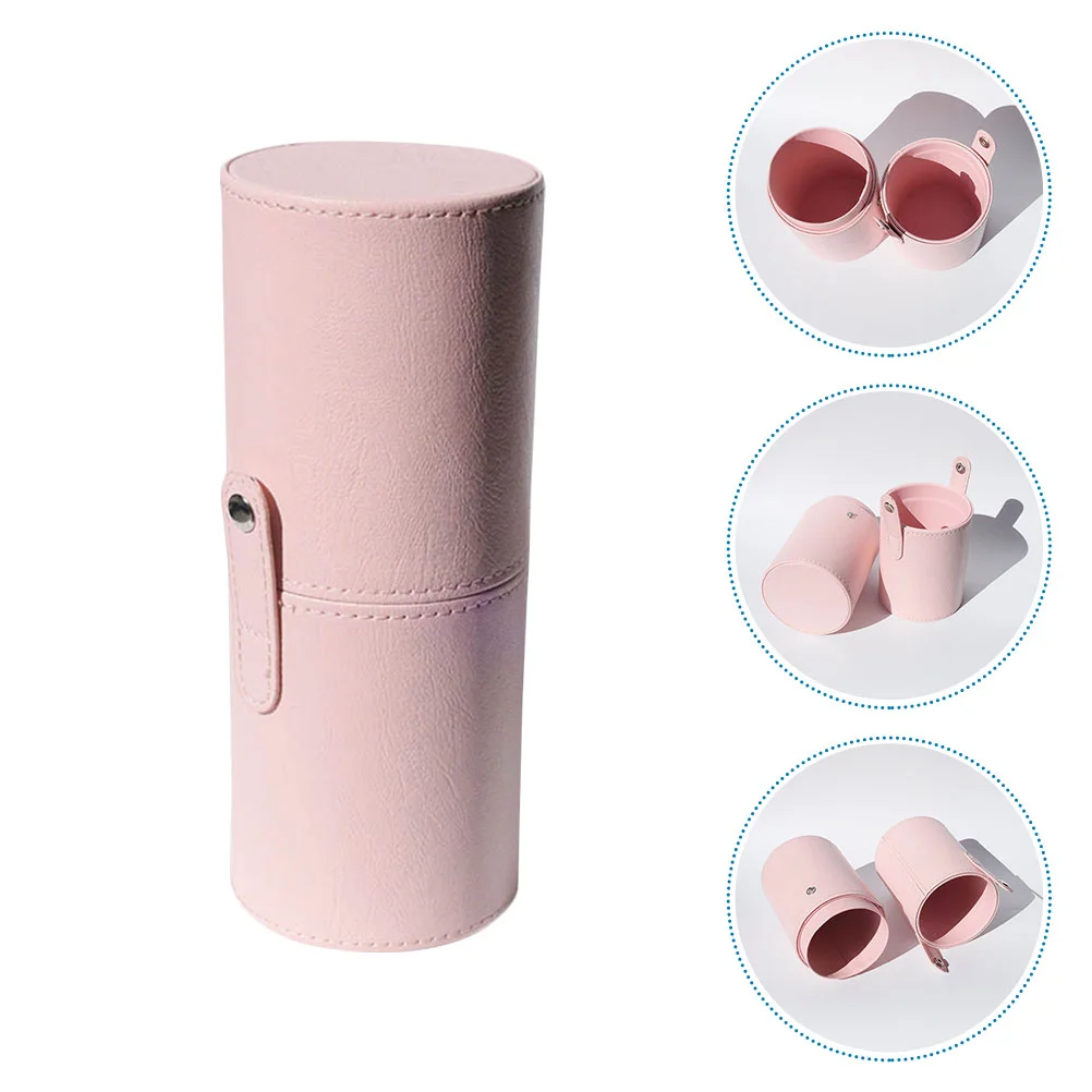 

Brush Holder Organizer Makeup Pen Desk Cuppot Leatherstationery Scissors Saloncups Storage Desktop Box Decorative Tool