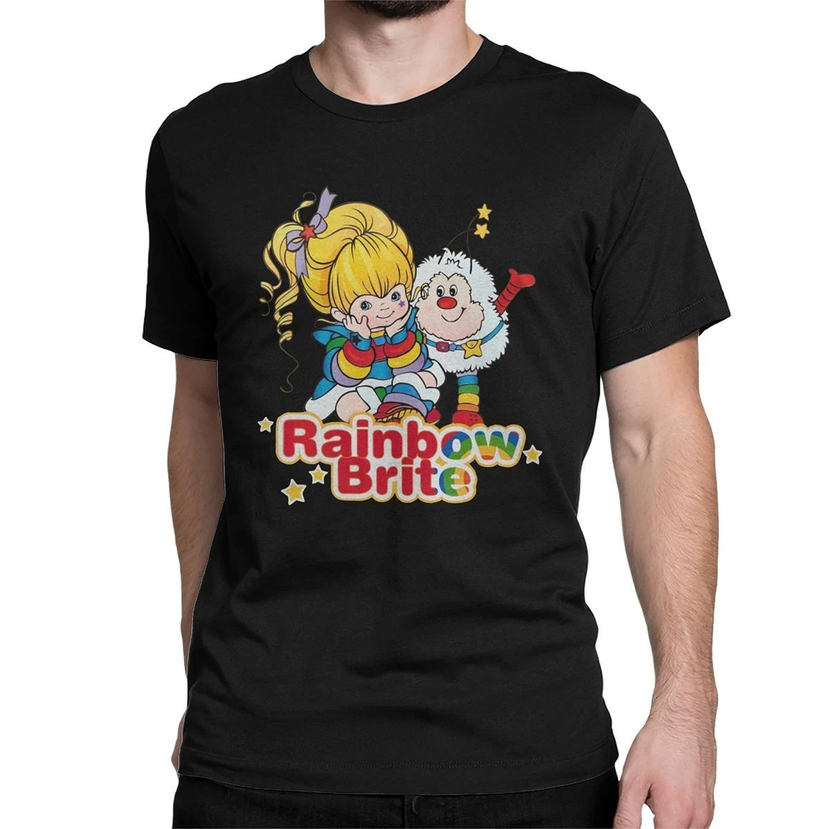 

Vintage Rainbow 80s Retro Classic Cartoon Tee Shirt Men Women Short-sleev Crew Neck Tshirt Casual Shirt Tops