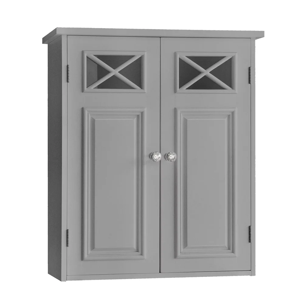 

Teamson Home Dawson Contemporary Wooden Removable Wall-Mount Hanging Storage Cabinet, Gray bathroom furniture